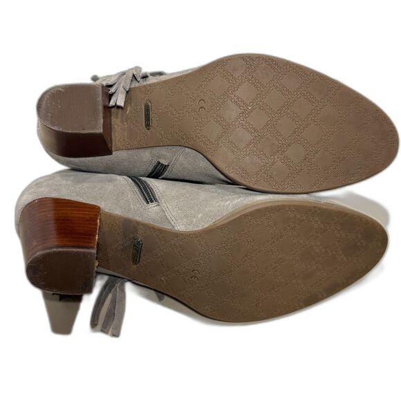 Vionic Tan Ankle Boots with Fringe - Picture 7 of 13